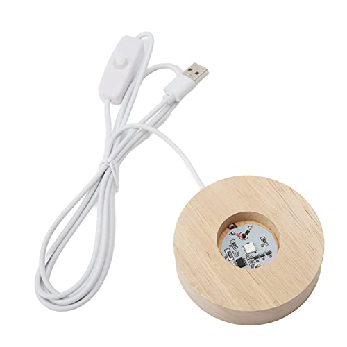 Jenngaoo LED Lichtsockel, 8 cm Holz LED Licht Display Sockel USB Schnittstelle Runder 2cm Dicker leuchtender Dekorativer Ausstellungsstand (Bunt) von Jenngaoo
