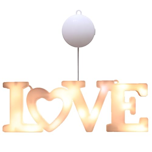 Jenngaoo LED Liebesbrief Lampe Deko, Kunststoff Herz Brief Licht mit Haken, Hochwertige Farbige LED-Beleuchtung für Hochzeiten, Partys, Romantische Atmosphäre von Jenngaoo