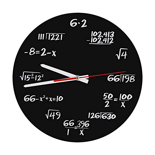 Jenngaoo Mathematik Wanduhr, Schwarz 11,8" Mathe Wanduhr Einzigartige Neuheit Maths Equation Uhr für Klassenzimmer Haus Moderne Dekoration des Büros (30cm) von Jenngaoo