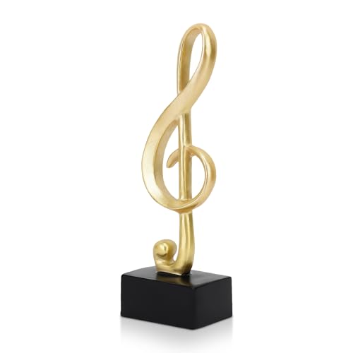 Jenngaoo Musik Skulptur, Musiknoten Statue Harzmodell Klavier Statue Violinschlüssel Geschenk Tafelaufsatz Kunsthandwerk für Musikzimmer Bücherregal Schreibtisch von Jenngaoo
