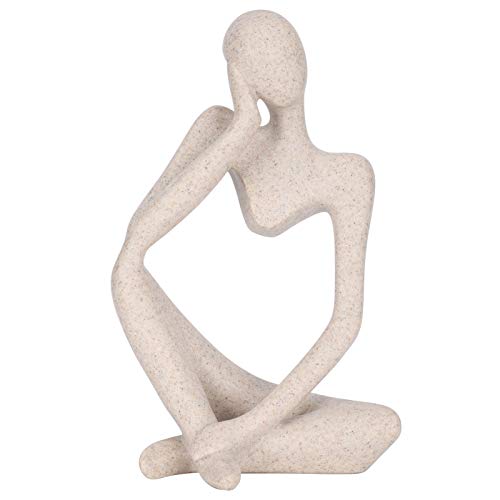 Jenngaoo Resin Thinker Style Abstrakte Skulptur, Moderne minimalistische handgefertigte menschliche Meditation Dekorationen Statue Figur für Home Office Bücherregal Desktop von Jenngaoo