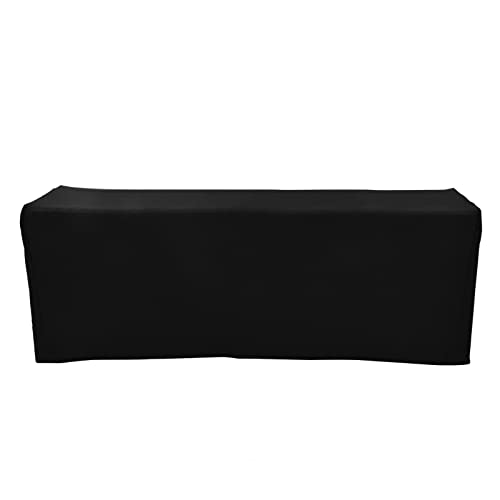 Jenngaoo Schwarze Tischdecke für rechteckigen Tisch, universelle rechteckige Stretch Tischdecke knitterfrei waschbar angepasste Tischdecken für Party, Hochzeit, Bankett(8FT) von Jenngaoo