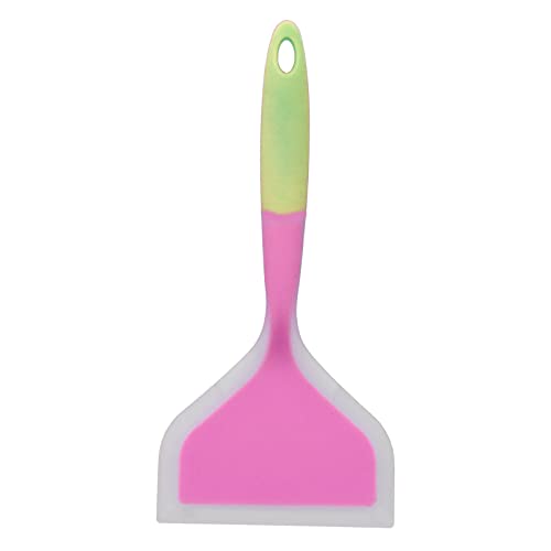 Jenngaoo Silikon Pfannenwender，Breite hitzebeständige Küchenspatel für Pfannkuchen Omelett Braten，Zweifarbige Design mit ergonomischem Aufhängegriff，Hochpräzise Spachtel für Kochge (Lila Schaufelkopf) von Jenngaoo