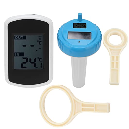 Jenngaoo Solar Funk Schwimmbad Thermometer, Digitales Schwimmendes, leicht Ablesbares Wassertemperatur Monitor für Aquarium und Schwimmbäder von Jenngaoo