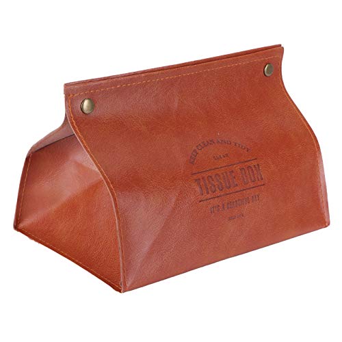 Jenngaoo Elegant Leder Tissue Box Kosmetiktücher Box Halter Orange von Jenngaoo