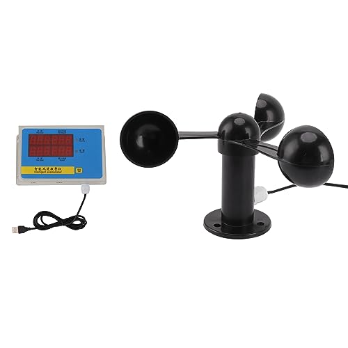 Jenngaoo Windgeschwindigkeitsalarm, Anemometer Windgeschwindigkeit Turmdrehkran Anemometer Mit 3 Lüfterflügeln, Windgeschwindigkeitsmesser Für Die Messung Der Windgeschwindigkeit Der Wetterstation von Jenngaoo