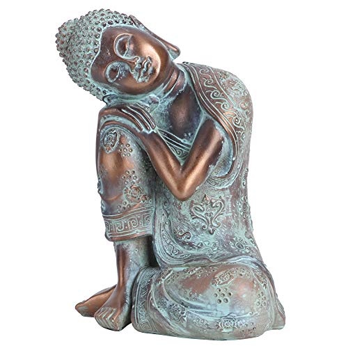 Jenngaoo Zen ähnliche Schlafende Buddha Statue, Südostasien Kunstharz Nickerchen Machende Buddha Figuren für Haus Gartenterrasse Balkon Dekoration im Freien - 6,7 x 4,9 x 9,1 Zoll von Jenngaoo