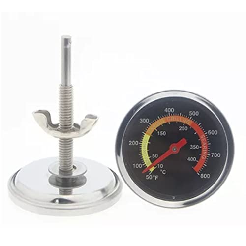 Ofenthermometer, 2,4 Zoll M10 x 45mm Gewinde 50 Bis 400 ℃ Metallgehäuse Bimetall Ofenthermometer Mit Halterung Zum Kochen von Speisen in Der Küche von Jenngaoo