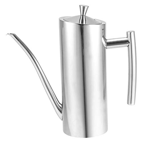 Jenngaoo Olivenöl Spender, Silber Edelstahl Ölkännchen Ölflaschen mit Tropffreier Ausgießer und langem Mund Öl Spender Für Küche Restaurant BBQ - 700ml / 21.7oz von Jenngaoo