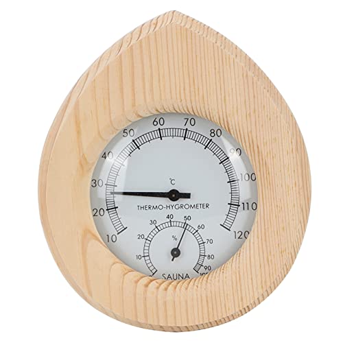 Sauna Thermo Hygrometer, 2 in 1 Sauna Thermometer und Luftfeuchtigkeitsmessgerät Tropfenförmiges Holz Thermometer Hygrometer für Dampfbad und Saunaraum, 16,5 x 14 cm Sauna Thermo Hygrometer, 2 in 1 Sauna Thermometer und Luftfeuchtigkeitsmessgerät Tropfenförmiges Holz Thermometer Hygrometer für Dampfbad und Saunaraum, 16,5 x 14 cm von Jenngaoo