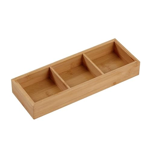 Serviertablett Holz, Quadratisch Geteilt Holzplatte Mehrere Fächer Gitter Sortiertablett Snack Tablett Für Hot Pot Sushi Platte, Grillrestaurants(Three Frames) von Jenngaoo