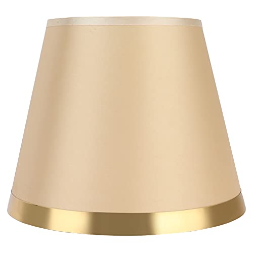 Stoff Lampenschirm, E27 European Style Modern Lampshade Tischlampe Stehlampe für Schlafzimmer Wohnzimmer Wohnheim Büro Dekoration(Gold) von Jenngaoo
