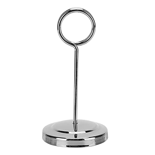Edelstahl Tischnummernhalter Mini Platzkartenhalter für Hochzeiten & Partys - Leichter Tischkartenhalter mit 10,5cm Fotoclip für Menükarten & Namensschilder (Silber) von Jenngaoo