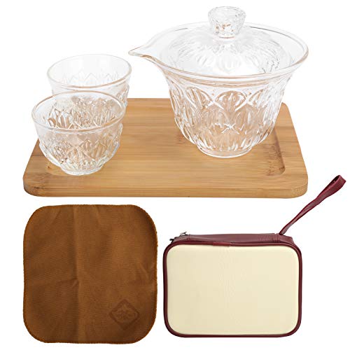 Tragbares Reise Tee Set, hitzebeständiges Teetasse Trinkbecher Reise-Set Teegeschirr Zubehör mit Aufbewahrungsbox für Zuhause, Büros Outdoor Camping von Jenngaoo