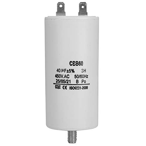 Kondensator für Wasserpumpe, CBB60 Motorkondensator 450V AC 40uf 50Hz/60Hz Anlaufkondensator für Waschmaschinen, Kühlschränke, Wasserpumpen von Jenngaoo