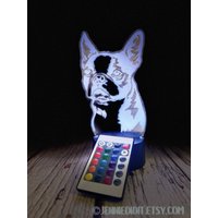 Boston Terrier Led 3D Lampe, Geschenk, Nachtlicht, Dekor, Hundemama, Hundeliebhabergeschenk, Geschenke Unter 30 von JennieDidIt