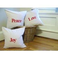 Set Mit 3 Bestickten Weihnachtskissen von JenniferHeleneHome