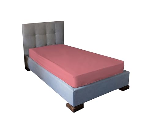 Jenny SESAL Spannbettlaken – unifarben – Made in Italy – Doppelbett, Einzelbett, französisches Bett (Altrosa, Einzelbett) von Jenny Sesal