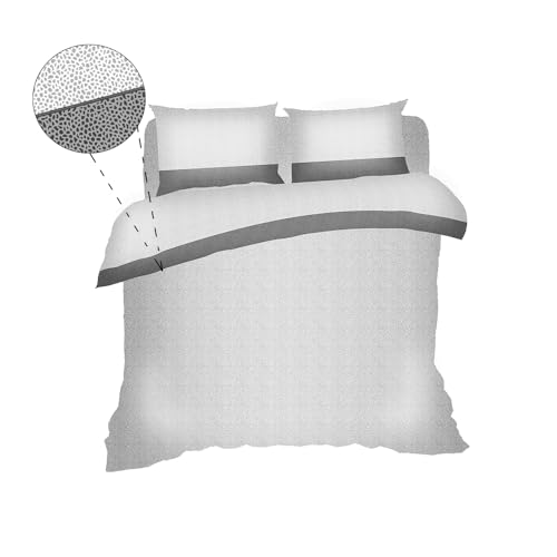 Jenny Sesal Bettwäsche-Set aus Flanell, Anti-Pilling – Magenta für Einzelbett, Doppelbett und französisches Bett – Bedruckt und weich im Griff (Doppelbett, Grau) von Jenny Sesal