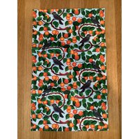 Dohlen Und Orangen Baumwolle Leinen Geschirrtuch, Hochwertiges Vogel Design Obst Geschirrtuch von JennyAnneHomewares