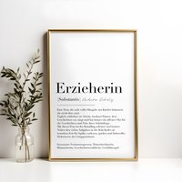 Abschiedsgeschenk Erzieherin I Geschenk Zum Abschied Definition Danke Für Kita A4 A5 A6 Postkarte Digital Und Print von Jennylovesprintables
