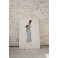 Personalisierbares Mutter Kind Gemälde Als Hochwertiger Print I Geborgenheit Geschenk Zur Geburt Oder Für Werdende Mütter A5 A4 von Jennylovesprintables