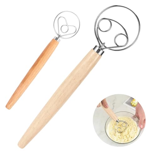 2er-Pack Klassischer dänischer Schneebesen aus Holz Doppel Einfachring Schnellen Mischen Teigschläger für Eier, Mehl & Saucen | Rustikales Eierquirl-Set aus Eichenholz 2er-Pack Klassischer dänischer Schneebesen aus Holz Doppel Einfachring Schnellen Mischen Teigschläger für Eier, Mehl & Saucen | Rustikales Eierquirl-Set aus Eichenholz von Jennytim
