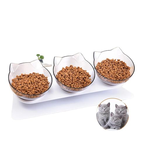 3 in1 Katzennapf futternapf Katze 15° Geneigte Futternäpfe mit Breiter Öffnung Anti-Rutsch, Kippsicher Schont Wirbelsäule & Gelenke von Hund und Katze 3 in1 Katzennapf futternapf Katze 15° Geneigte Futternäpfe mit Breiter Öffnung Anti-Rutsch, Kippsicher Schont Wirbelsäule & Gelenke von Hund und Katze von Jennytim