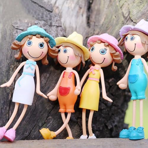 4 Stück Mini Figuren Feengarten Zubehör, Miniatur Deko, Geeignet für den Außengarten, als Cupcake-Topper und Tortendeko. von Jennytim