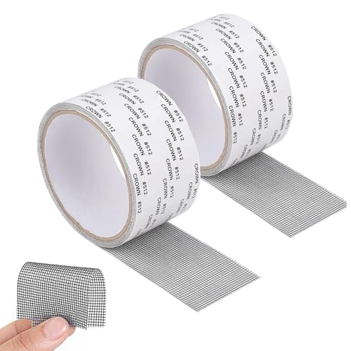 Fliegengitter Reparatur Klebeband, Selbstklebend Glasfaser Reparatur Klebeband,Fliegengitter Reparatur Set, Zuschneidbar für die Reparatur von Löchern im Fliegengitter (2 Stück) von Jennytim
