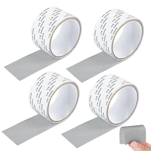Fliegengitter Reparatur Klebeband, Selbstklebend Glasfaser Reparatur Klebeband,Fliegengitter Reparatur Set, Zuschneidbar für die Reparatur von Löchern im Fliegengitter (4 Stück) von Jennytim