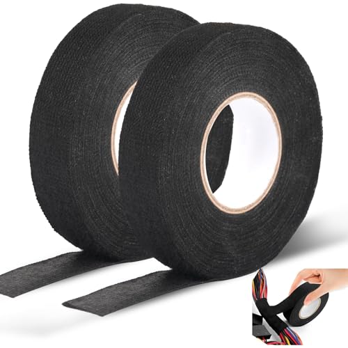 Jennytim 2 Stück Isolierband Schwarz, Kabelbaum Klebeband, Isolierband Schwarz Klebeband Textilklebeband Selbstklebendes für Kabelbäume, Haushalt Kfz Motorrad Jennytim 2 Stück Isolierband Schwarz, Kabelbaum Klebeband, Isolierband Schwarz Klebeband Textilklebeband Selbstklebendes für Kabelbäume, Haushalt Kfz Motorrad von Jennytim