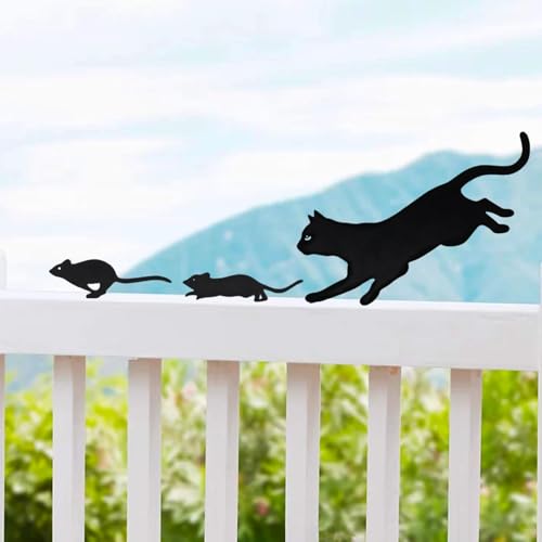 Jennytim 3 Stück Gartenstecker Katze, Katzenfigur Garten Rost, Halloween-Deko für draußen, Tierisches Herbstdekor für Garten & Terrasse Jennytim 3 Stück Gartenstecker Katze, Katzenfigur Garten Rost, Halloween-Deko für draußen, Tierisches Herbstdekor für Garten & Terrasse von Jennytim