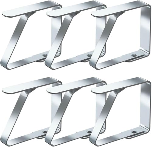 Jennytim Edelstahl Tischdecken-Clips Extra große & stabile Tischbahnhalter für Outdoor-Picknick, Gartenparty und Events Rostfreie Tischbefestigung gegen Wind (Mittel x 6 Stück) von Jennytim