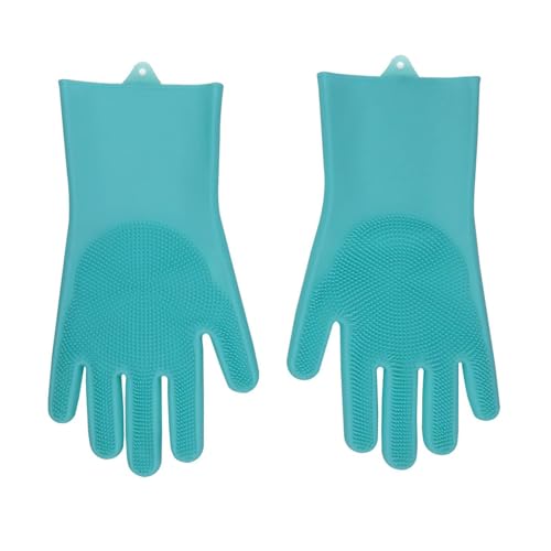 Jennytim Putzhandschuhe, Spülhandschuhe aus Silikon | Haushaltshandschuhe für Küche, Bad & Reinigung | Ideal zum Abwaschen, Putzen & Haustiere waschen | Perfekte Haushaltshelfer (Grün) von Jennytim