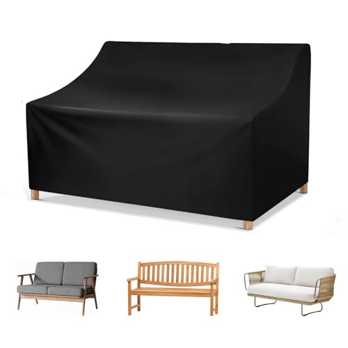 Schutzhülle für Gartenbank Gartenmöbel Abdeckung Bank Abdeckung Wasserdichtes Oxford-Gewebe Atmungsaktiv Gartenmöbel Sitzbankhülle (3-Sitzer) von Jennytim
