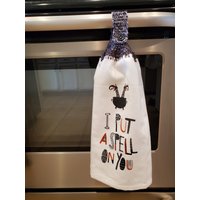 Halloween Geschirr Hängetuch Gehäkelte Topper, Hexe Design von JensOffTheHookDesign