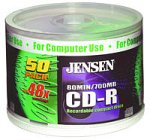 Jensen 700 MB/80-minute CD-Rs (Amtsheftung) (jcdr50) von Jensen