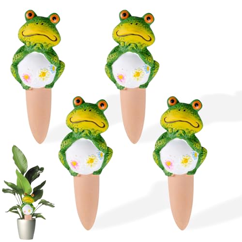 Automatische Bewässerung Tonkegel 4er Set Grüne Frösche Pflanzenbewässerung Für Zimmerpflanzen Garten Terrakotta Wasserspender Mit Kapazitätsoptionen (A) von Jenshhch