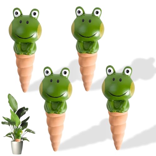 Automatische Bewässerung Tonkegel 4er Set Grüne Frösche Pflanzenbewässerung Für Zimmerpflanzen Garten Terrakotta Wasserspender Mit Kapazitätsoptionen (B) von Jenshhch