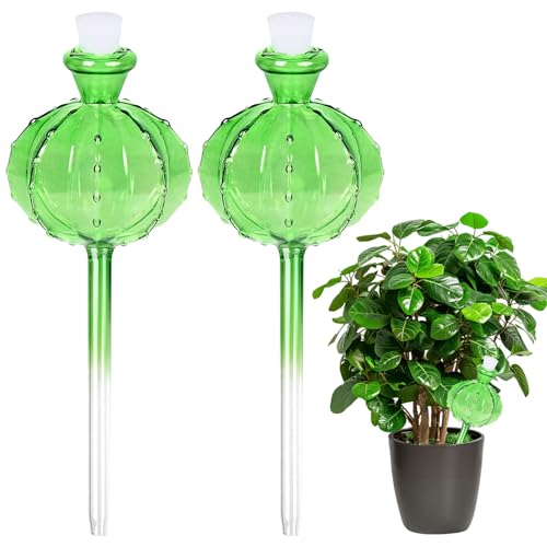 Jenshhch Bewässerungskugeln 2er Set Ballbrause Für Pflanzen Automatische Selbstbewässerung Urlaub Zimmerpflanzen Balkon Wasserspeicher (A) von Jenshhch