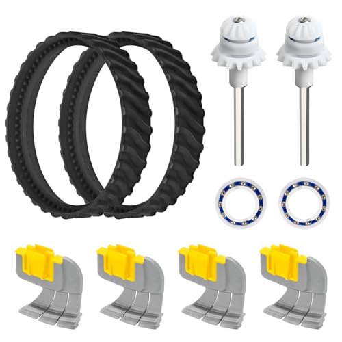 Jenshhch Ersatzteile Komplett-Set für MX8 MX6 AX10 Baracuda Poolreiniger Inklusive 2 Reifen 4 Scheuerbürsten 2 Antriebswellen 2 Lager Poolroboter Zubehör Wartungsset (C) von Jenshhch