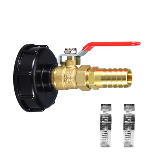 Jenshhch IBC Tank Auslaufhahn 3/4 Messing Wasserhahn Mit 2 Einstellbaren Schlauchschellen 14-27MM Für Regenwassertank Container Gartenbewässerung Aquakultur Jenshhch IBC Tank Auslaufhahn 3/4 Messing Wasserhahn Mit 2 Einstellbaren Schlauchschellen 14-27MM Für Regenwassertank Container Gartenbewässerung Aquakultur von Jenshhch