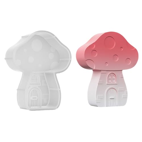 Jenshhch Pilz Silikonform Gießformen Herbst Ornament Kerzenformen Für Bastelarbeiten Handmade Epoxidharz Seifenformen DIY Handwerk 3 Größen Hitzebeständig Mit Entlüftungskanälen (B) von Jenshhch