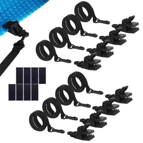 Jenshhch Pool-Folienguertel 8er-Set Aufrollsystem Fur Solarfolien Poolaufroller Zubehoer Haltebaender Mit Clips Und Seilen Aus Rostfrei Fur Poolfolien Und Abdeckungen von Jenshhch