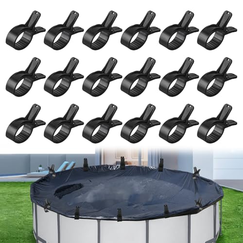 Jenshhch Poolabdeckung Klammern 18 Stück Federklemmen mit Kunststoffmaterial für Siloplanen und Winterabdeckungen (B) von Jenshhch