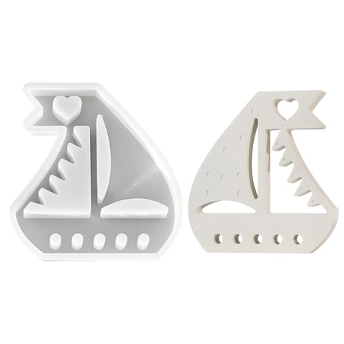 Jenshhch Segelboot Silikonform Für Kerzen Gießformen 15.2x14.3x2.1cm Heimdekoration Harz Schokolade DIY 3D Design Hitzebeständig Flexibel von Jenshhch