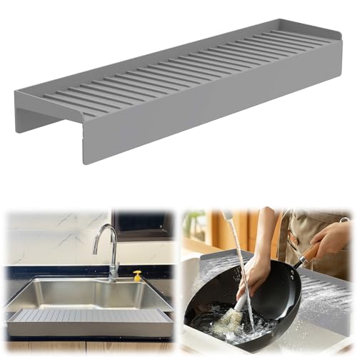 Jenshhch Silikon Spritzschutz Wasserrückhalteplatte Küchenspüle Flexibel Sicher Umweltfreundlich Badewannen Spüle Granit Badezimmer Küchenspritzschutz Splash Guard Kantenschutz rutschfest (B) von Jenshhch
