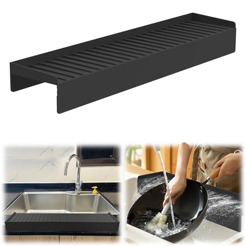 Jenshhch Silikon Spritzschutz Wasserrückhalteplatte Küchenspüle Flexibel Sicher Umweltfreundlich Badewannen Spüle Granit Badezimmer Küchenspritzschutz Splash Guard Kantenschutz rutschfest (C) von Jenshhch