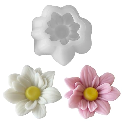 Jenshhch Silikonform Blume Kerzenformen 3D Lotusblume Für Kerzenguss Handgemachte Kerzenherstellung Seifenherstellung Resinkunst Bastelbedarf (B) von Jenshhch